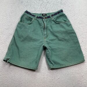 Vintage Jimmy'z Denim Shorts Men's Size 30 (Fits 28) Geometric Design 7" FLAW